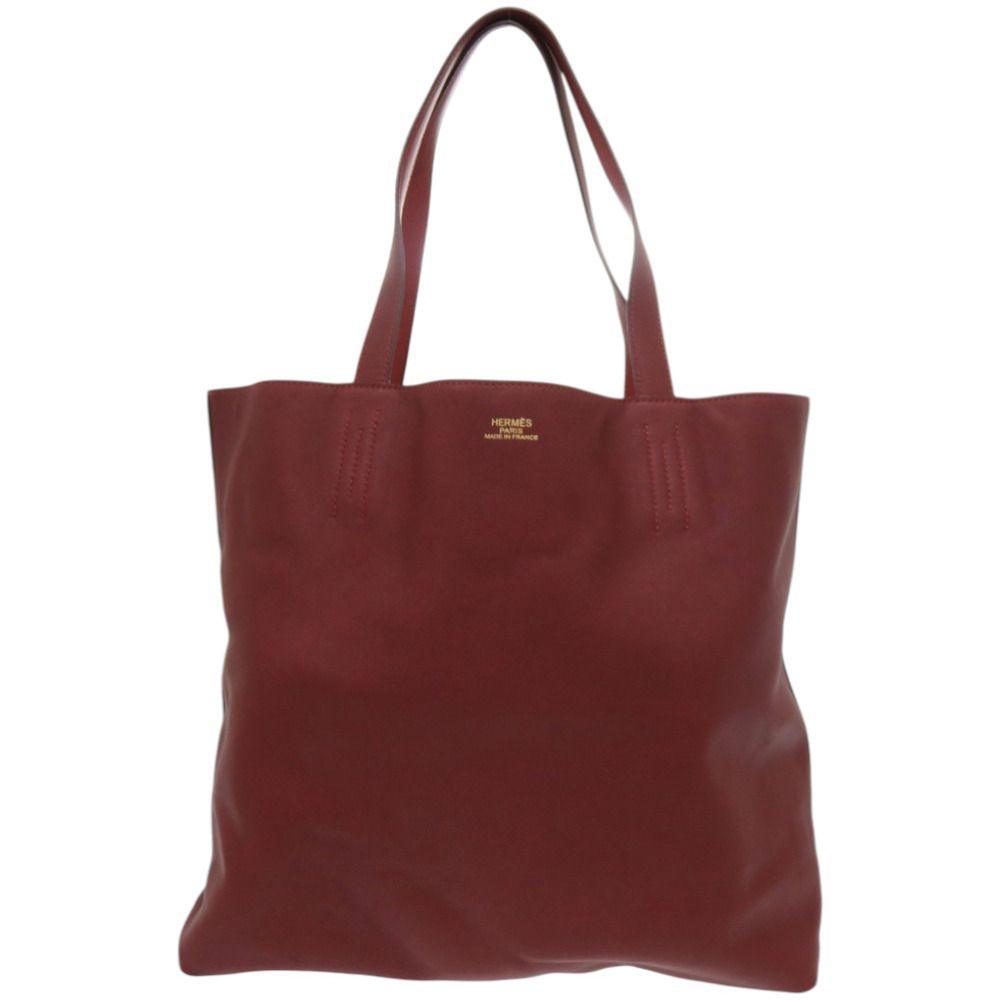 Hermes Double Sens 45 Reversible Bicolor Leather Veau Sikkim Red — view 2