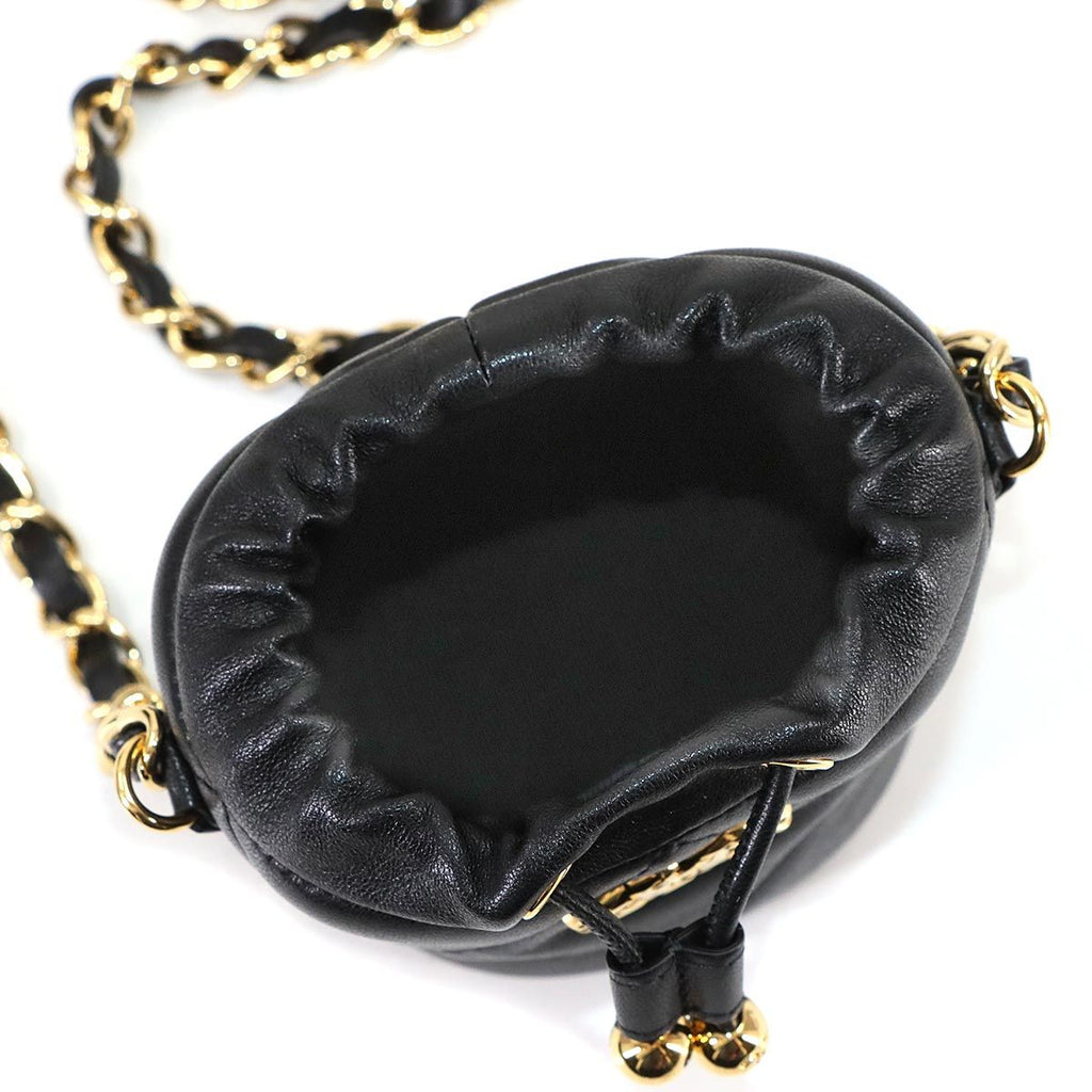 Chanel Quilted Mini Drawstring Chain Shoulder Bag Leather — view 7