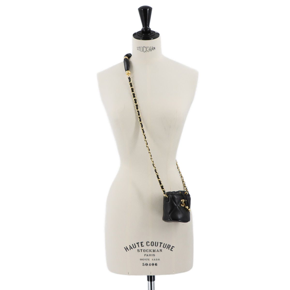 Chanel Quilted Mini Drawstring Chain Shoulder Bag Leather — view 9