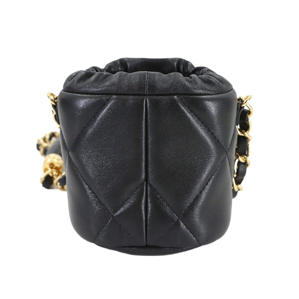 Chanel Quilted Mini Drawstring Chain Shoulder Bag Leather — view 3