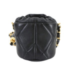 Chanel Quilted Mini Drawstring Chain Shoulder Bag Leather — view 3