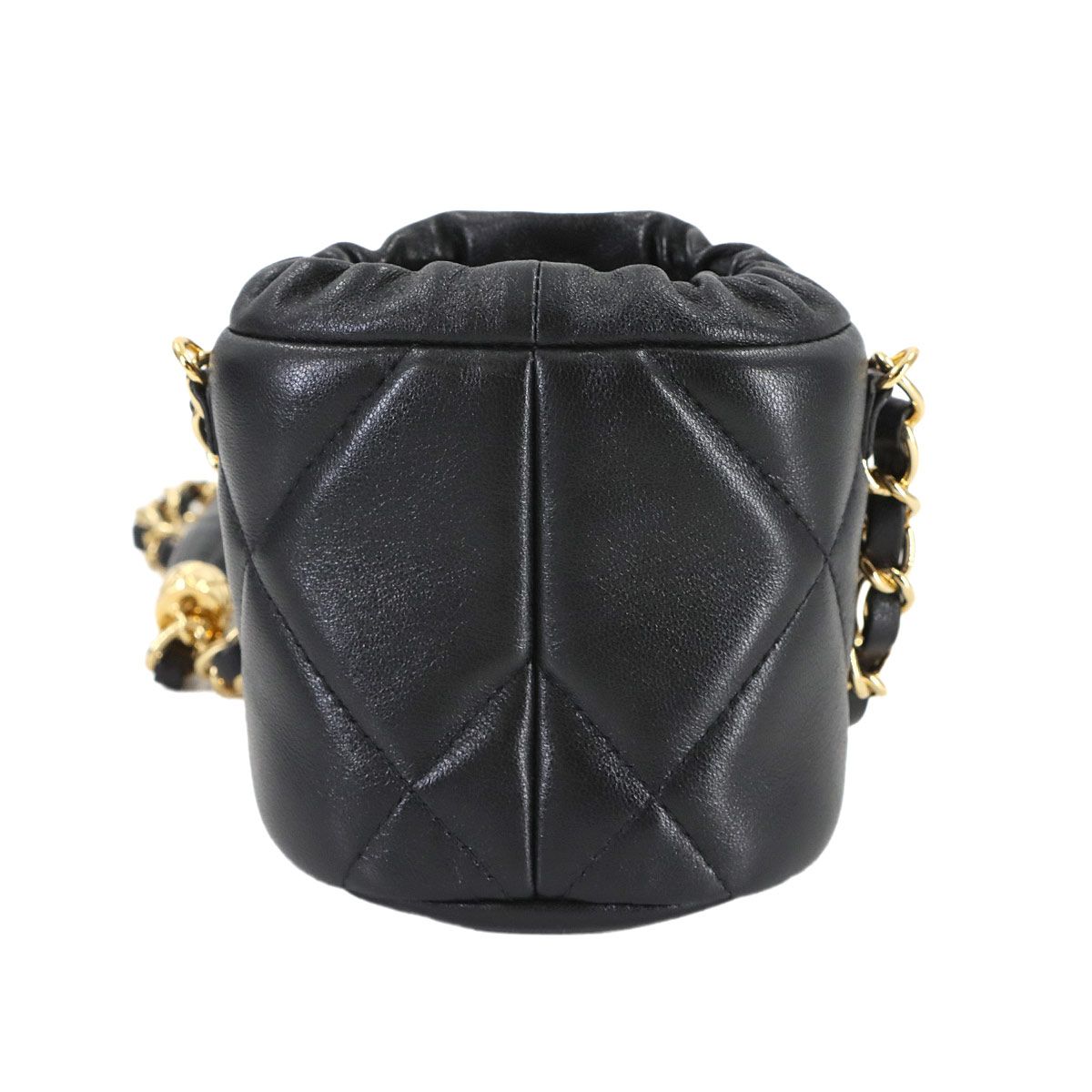 Chanel Quilted Mini Drawstring Chain Shoulder Bag Leather — view 3
