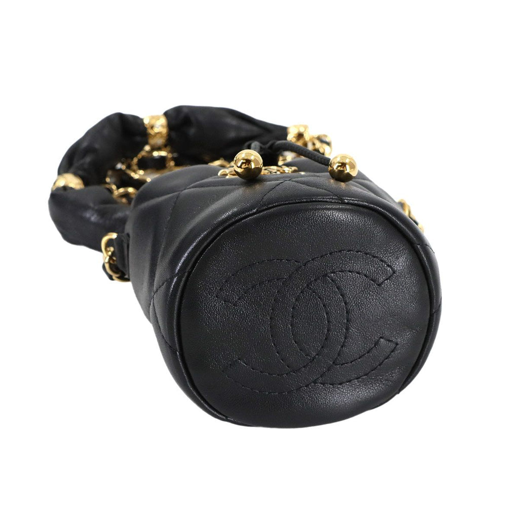Chanel Quilted Mini Drawstring Chain Shoulder Bag Leather — view 5
