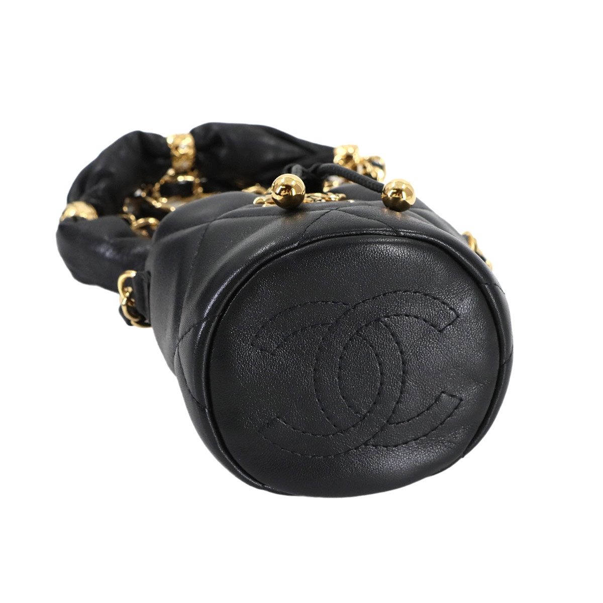 Chanel Quilted Mini Drawstring Chain Shoulder Bag Leather — view 5