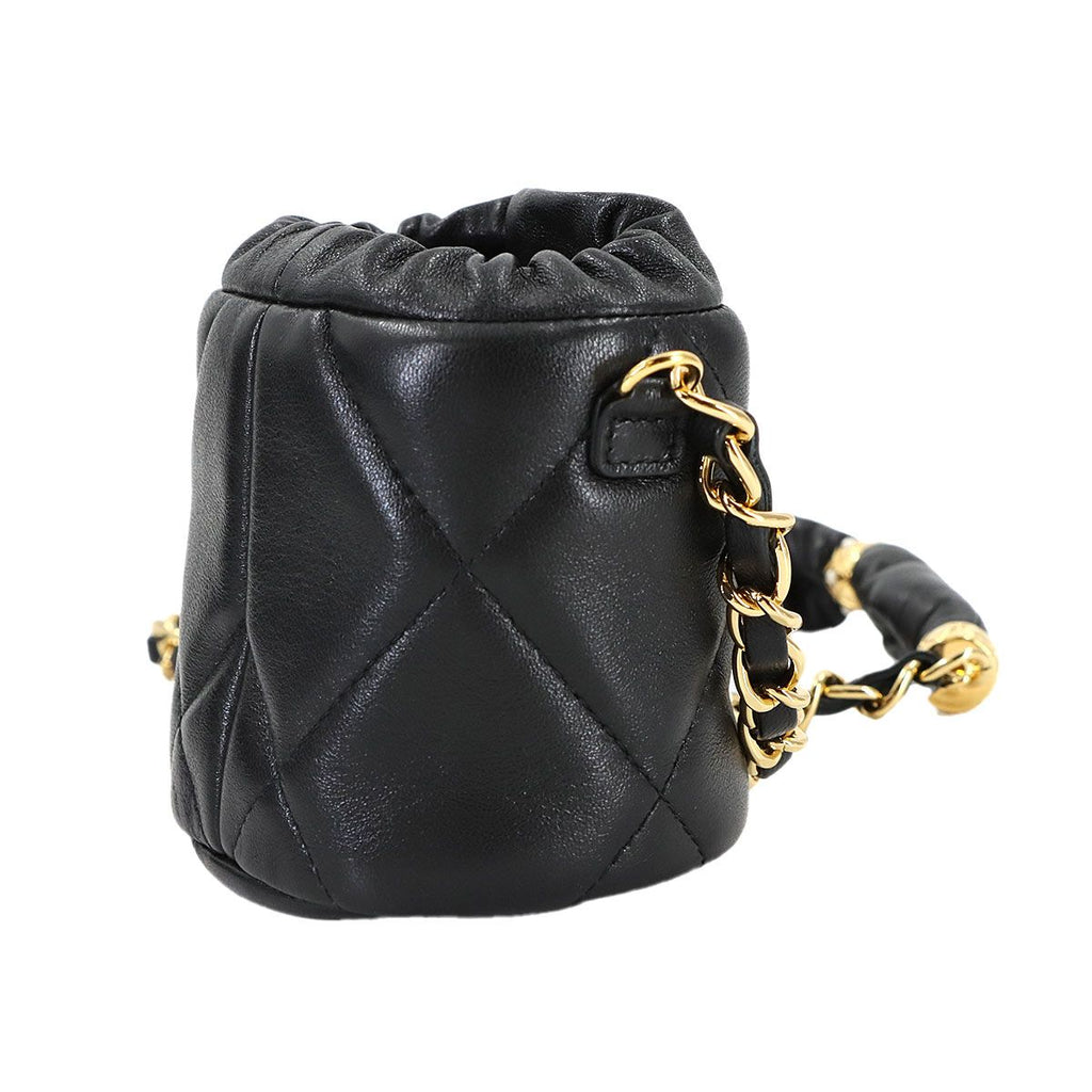 Chanel Quilted Mini Drawstring Chain Shoulder Bag Leather — view 4