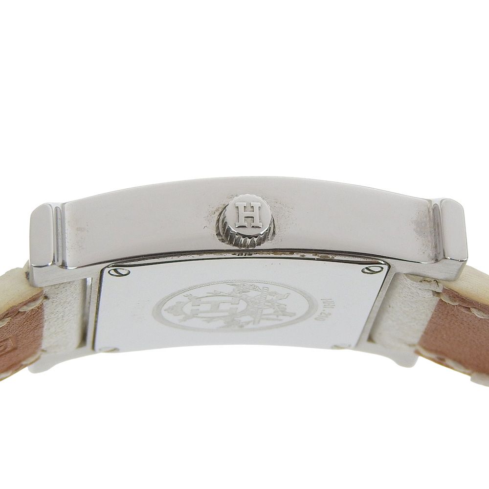 Hermes Watch Double Tour Stainless Steel Smooth Leather Silver — view 6