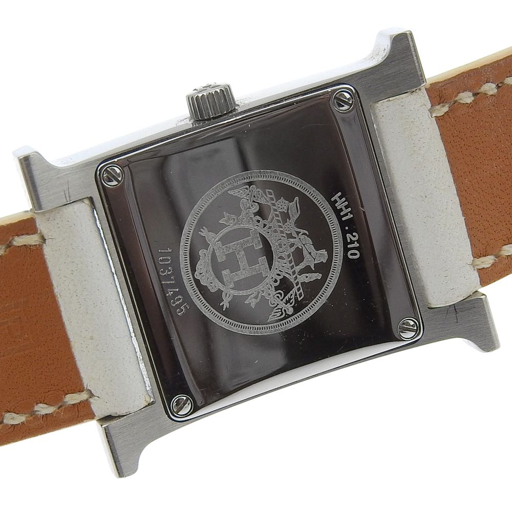 Hermes Watch Double Tour Stainless Steel Smooth Leather Silver — view 5