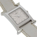 Hermes Watch Double Tour Stainless Steel Smooth Leather Silver — view 3