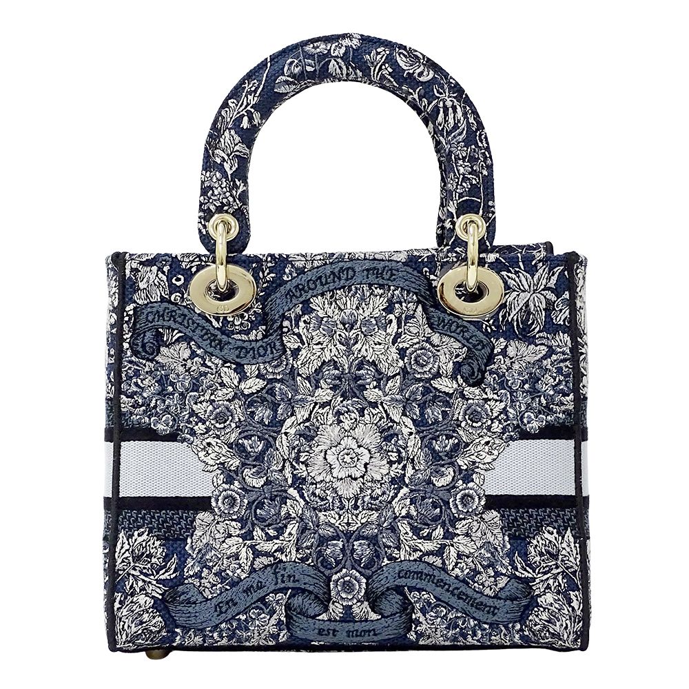 Dior 2-Way Shoulder Bag Lady Delight Jacquard Blue Navy — view 2