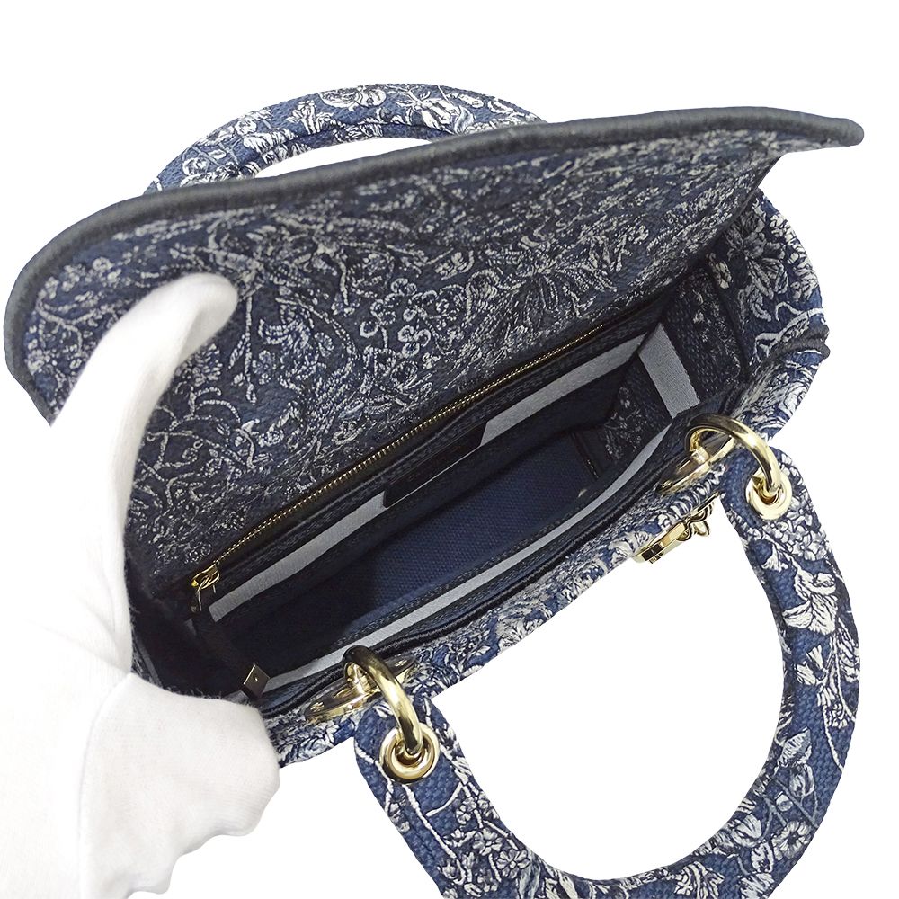 Dior 2-Way Shoulder Bag Lady Delight Jacquard Blue Navy — view 5