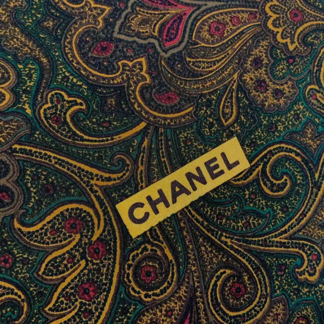 Chanel Scarf Silk CC Logo Paisley Pattern — view 6