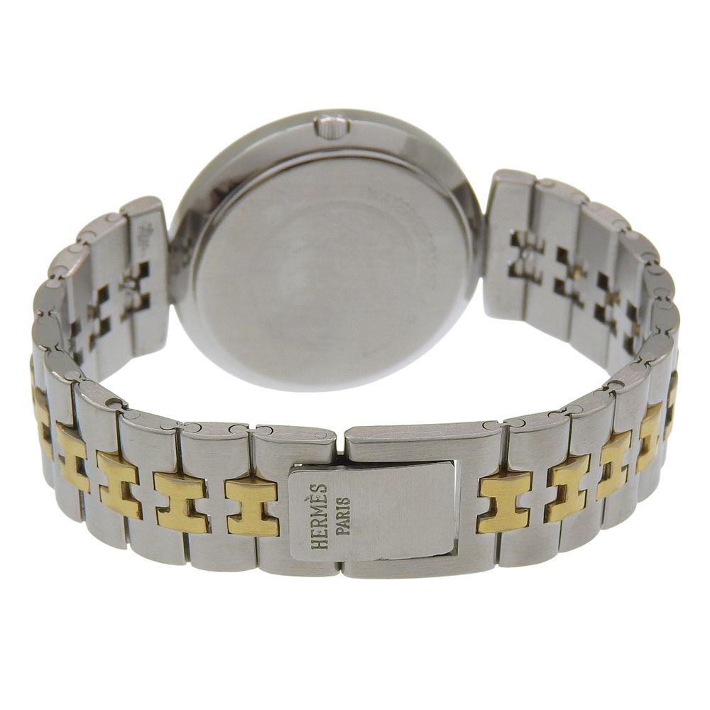 Hermes Stainless Steel Quartz Analog Display Ivory Dial Watch — view 5
