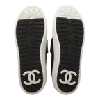 Chanel CC Logo Tweed Slip Ons Sneakers Suede Black — view 6