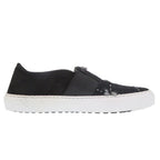 Chanel CC Logo Tweed Slip Ons Sneakers Suede Black — view 3