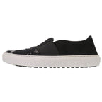 Chanel CC Logo Tweed Slip Ons Sneakers Suede Black — view 4