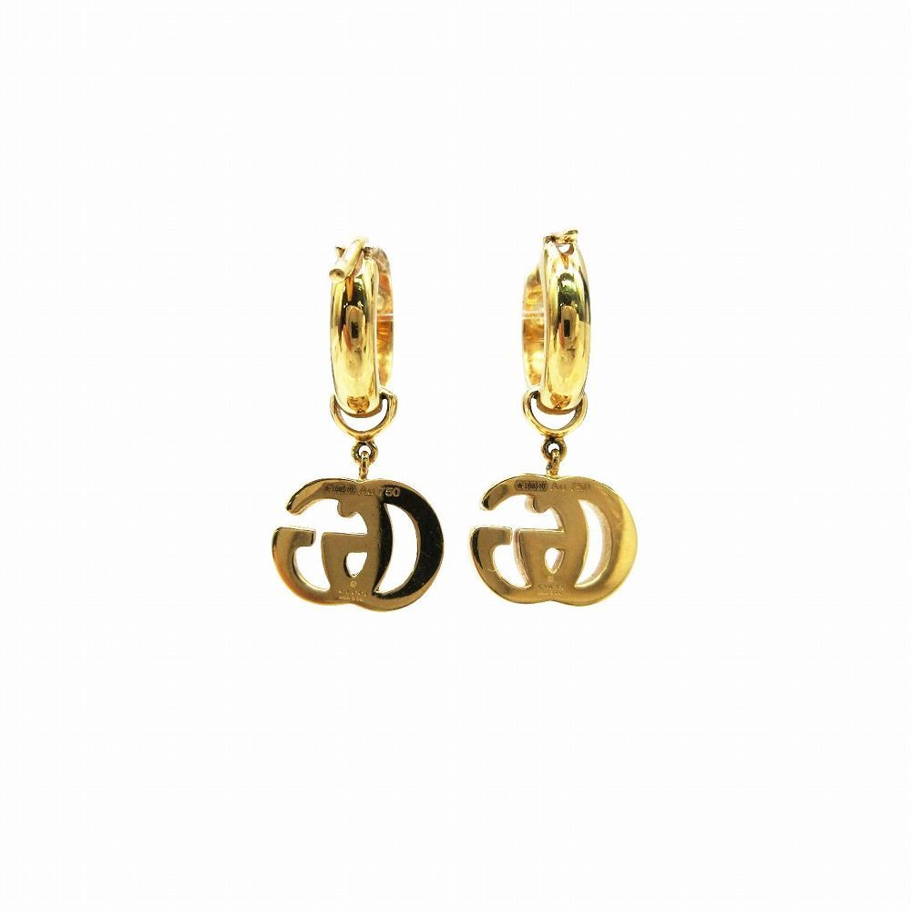 Gucci 18K Yellow Gold Earrings Double Hoop — view 2