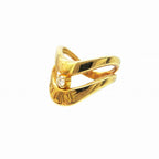 Celine Diamond 18K Yellow Gold 750 Logo Ring — view 2