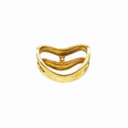 Celine Diamond 18K Yellow Gold 750 Logo Ring — view 5