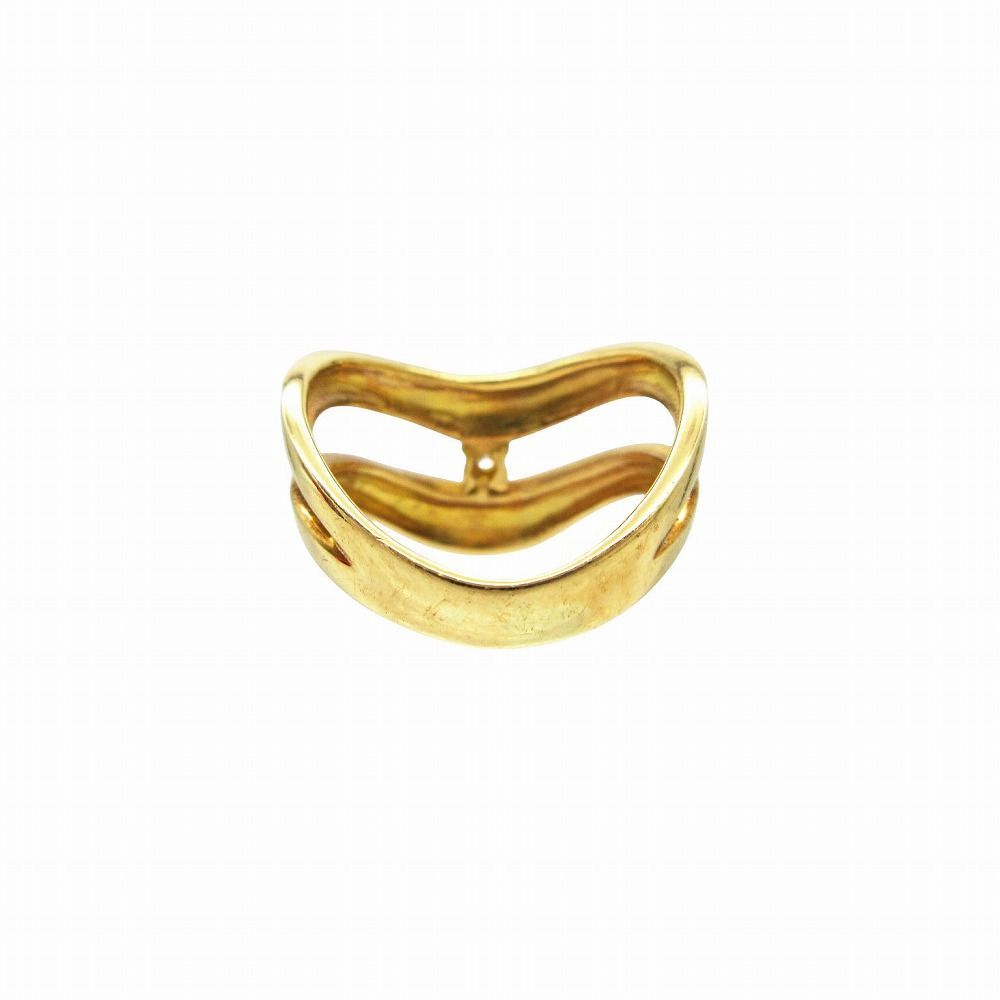 Celine Diamond 18K Yellow Gold 750 Logo Ring — view 5