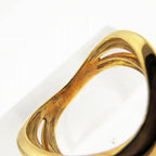 Celine Diamond 18K Yellow Gold 750 Logo Ring — view 8