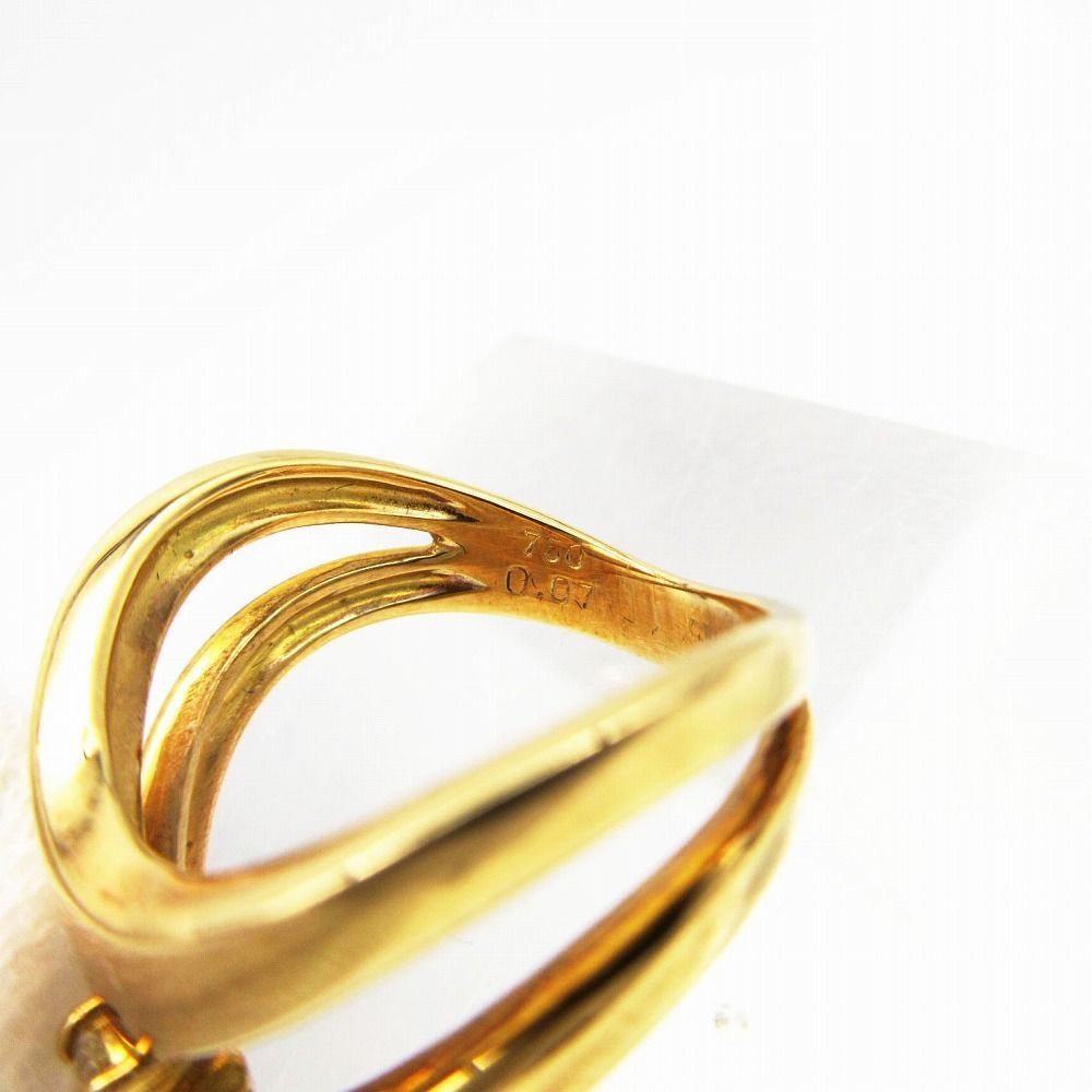 Celine Diamond 18K Yellow Gold 750 Logo Ring — view 7