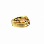 Celine Diamond 18K Yellow Gold 750 Logo Ring — view 6