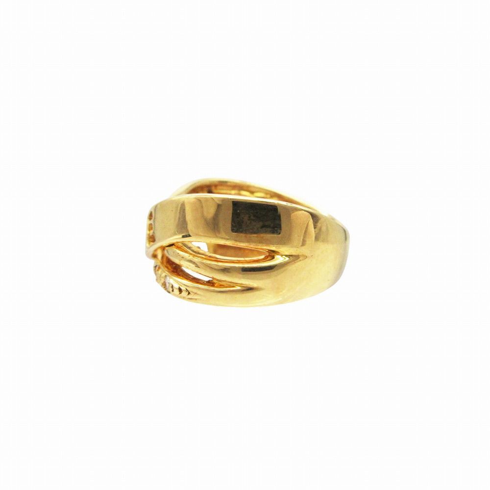 Celine Diamond 18K Yellow Gold 750 Logo Ring — view 4