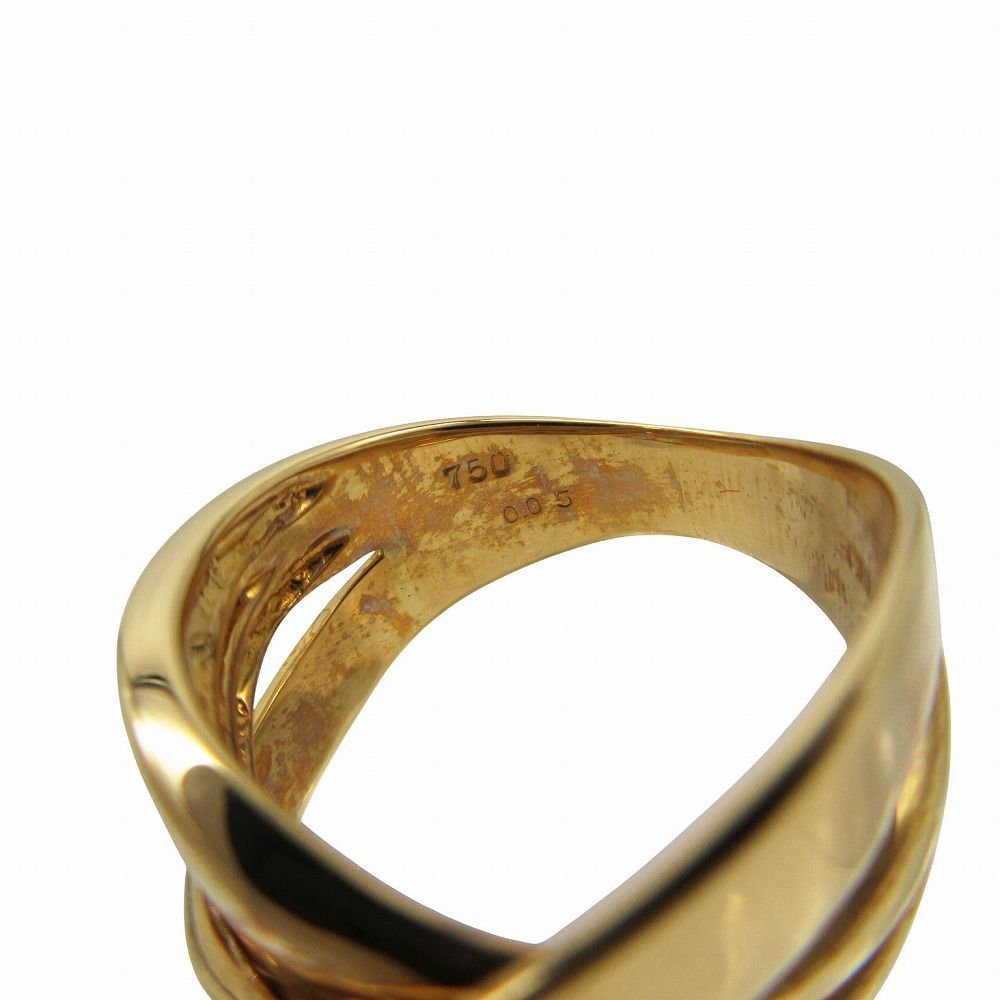 Celine Diamond 18K Yellow Gold 750 Logo Ring — view 8