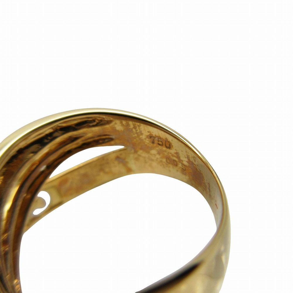 Celine Diamond 18K Yellow Gold 750 Logo Ring — view 7