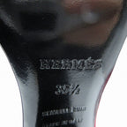 Hermes Suede Long Boots Shoes Side Zip Wine Red 35.5 — view 6