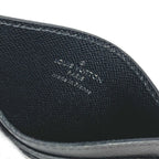 Louis Vuitton Card Case Holder Double Taiga Leather Black — view 4