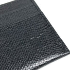 Louis Vuitton Card Case Holder Double Taiga Leather Black — view 8