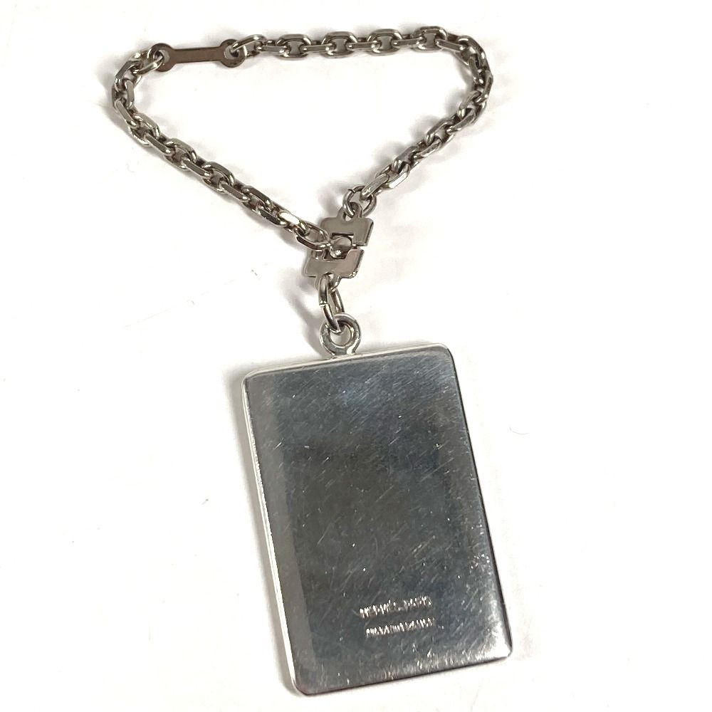 Hermes Key Holder Logo Enamel Metal Silver — view 2