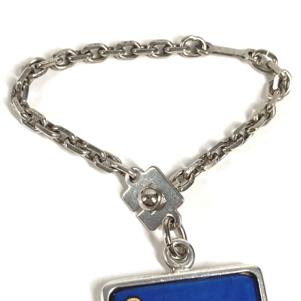 Hermes Key Holder Logo Enamel Metal Silver — view 5