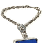 Hermes Key Holder Logo Enamel Metal Silver — view 5