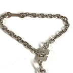 Hermes Key Holder Logo Enamel Metal Silver — view 7