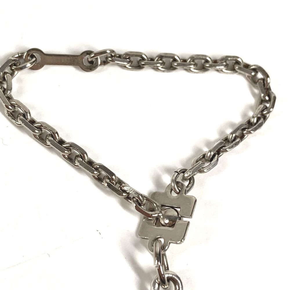 Hermes Key Holder Logo Enamel Metal Silver — view 7