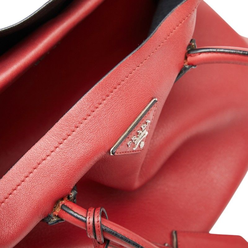 Prada Tote Shoulder Bag Red Leather — view 8