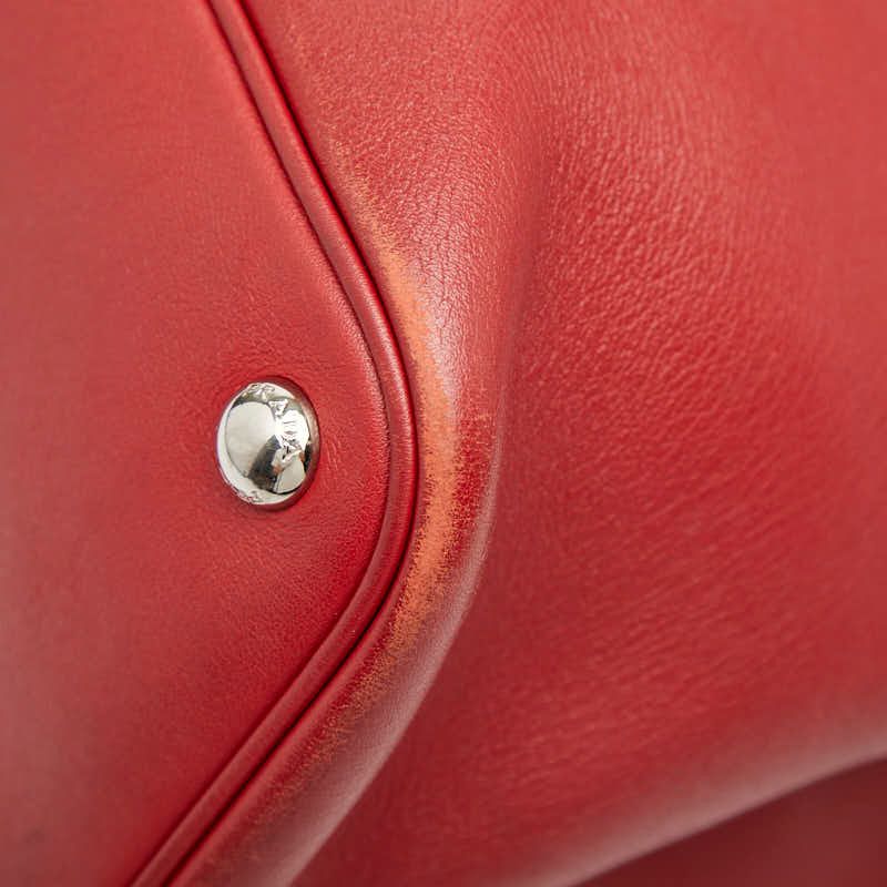 Prada Tote Shoulder Bag Red Leather — view 6