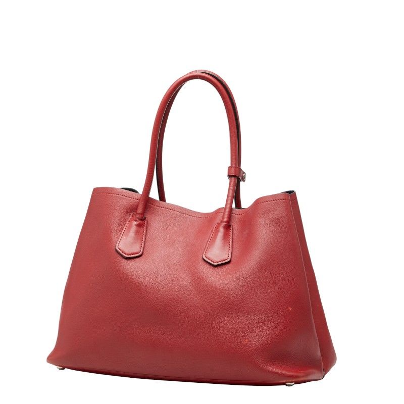 Prada Tote Shoulder Bag Red Leather — view 2