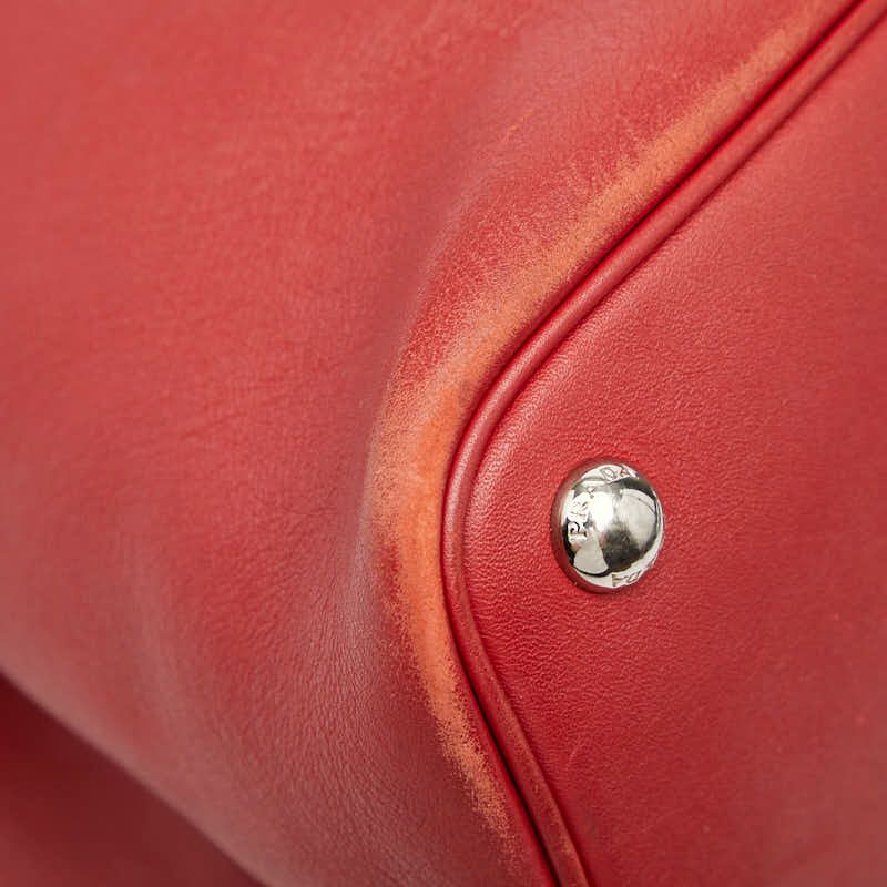 Prada Tote Shoulder Bag Red Leather — view 5