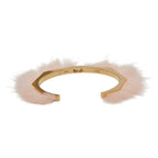 Fendi Fur Motif Bangle Set of 2 Gold Pink Orange Plated — view 3