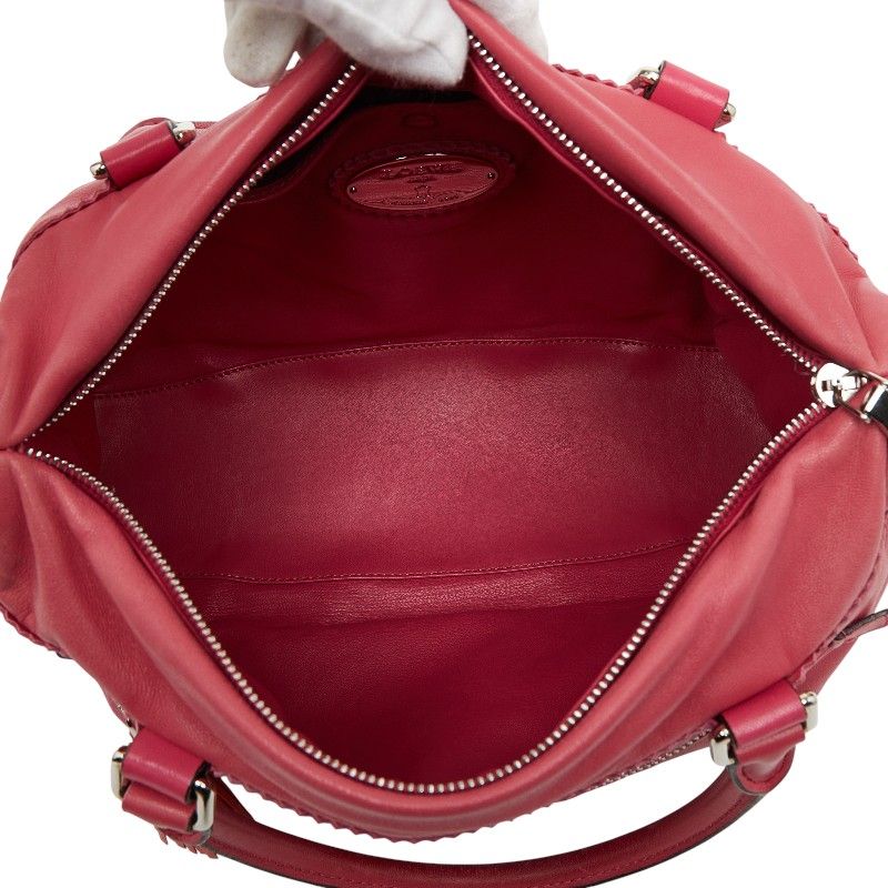 Loewe Anagram Tassel Shoulder Bag 2-Way Pink Red Leather — view 9