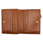Celine Triomphe Compact Wallet Bifold Brown Black Leather — view 6