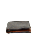 Celine Triomphe Compact Wallet Bifold Brown Black Leather — view 3
