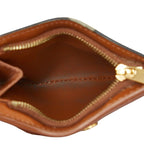 Celine Triomphe Compact Wallet Bifold Brown Black Leather — view 7