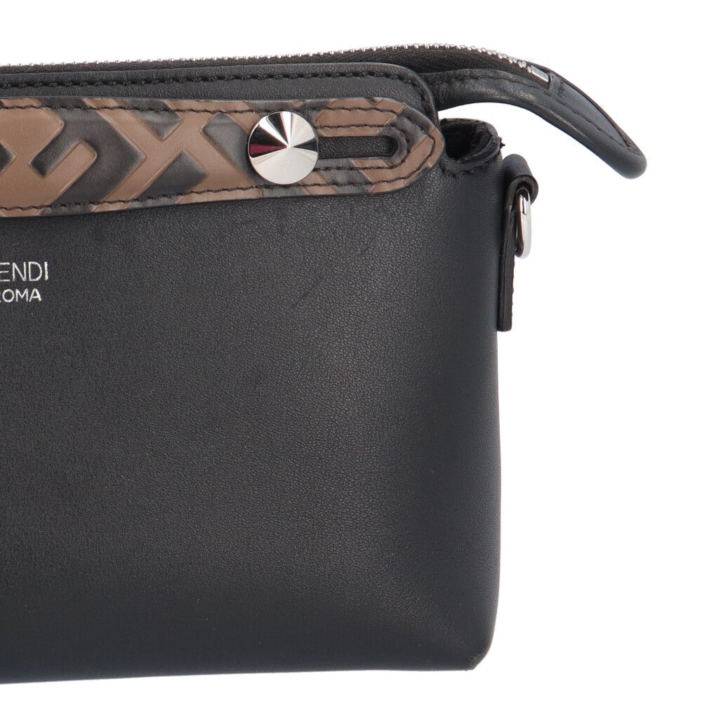 Fendi by the Way Mini Shoulder Bag Leather Black Brown — view 7