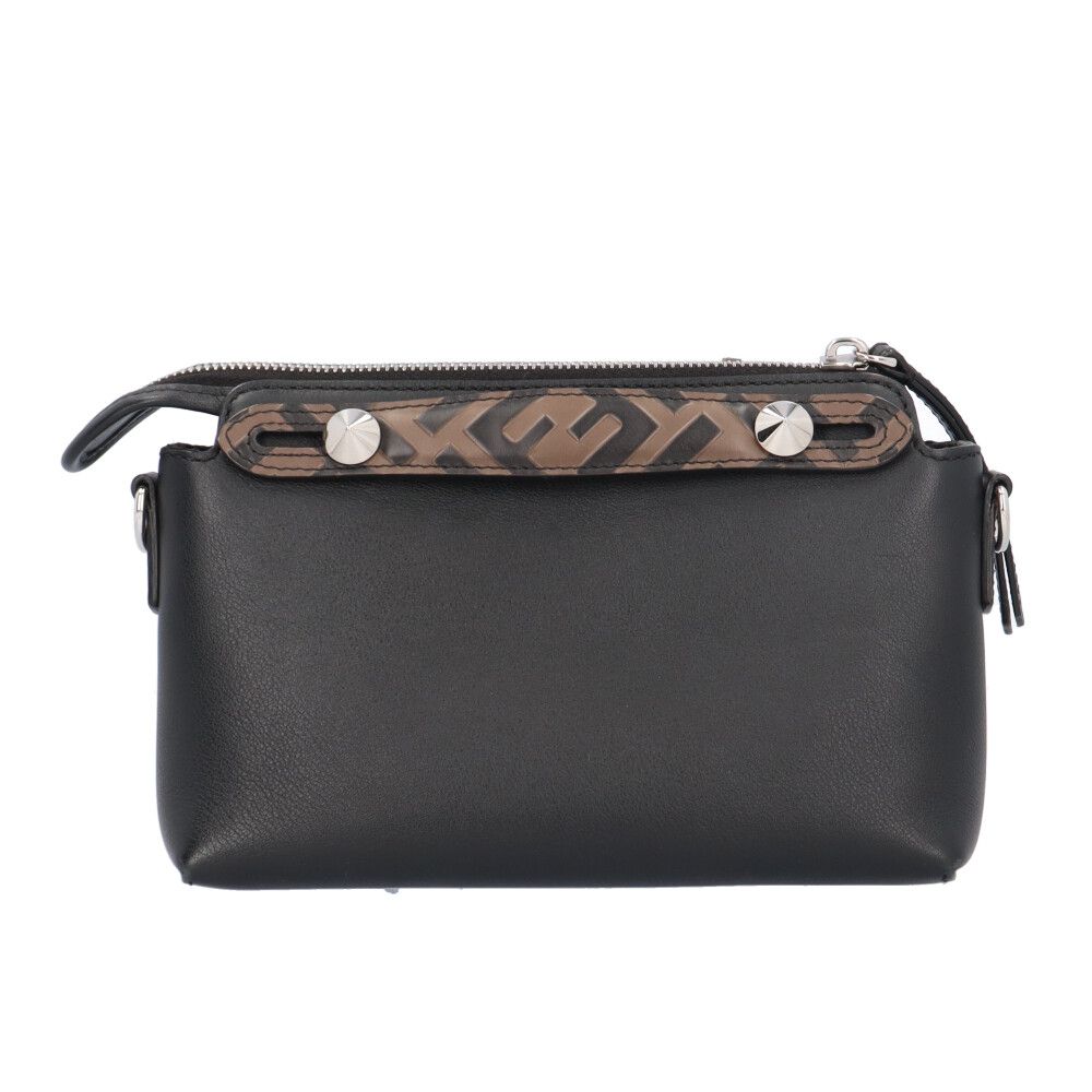 Fendi by the Way Mini Shoulder Bag Leather Black Brown — view 3