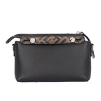 Fendi by the Way Mini Shoulder Bag Leather Black Brown — view 3