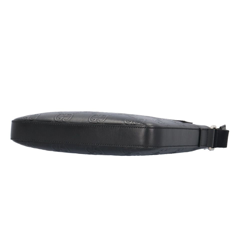Gucci Messenger Bag GG Embossed Leather Black — view 6
